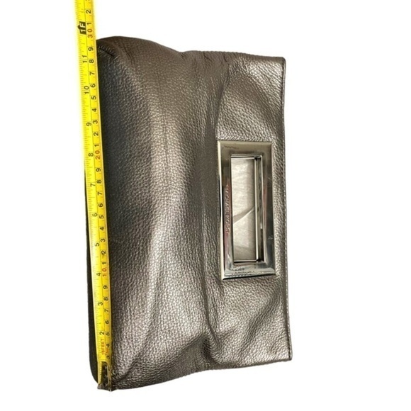 Michael Kors silver leather evening clutch bags
